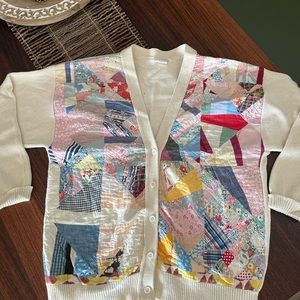 KAS Original cardigan M/L runs generous, made of vintage quilts